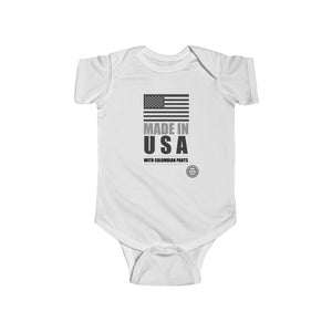 "Made in USA with Colombian parts" (Infant Fine Jersey Bodysuit)
