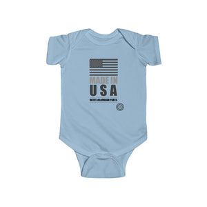 "Made in USA with Colombian parts" (Infant Fine Jersey Bodysuit)